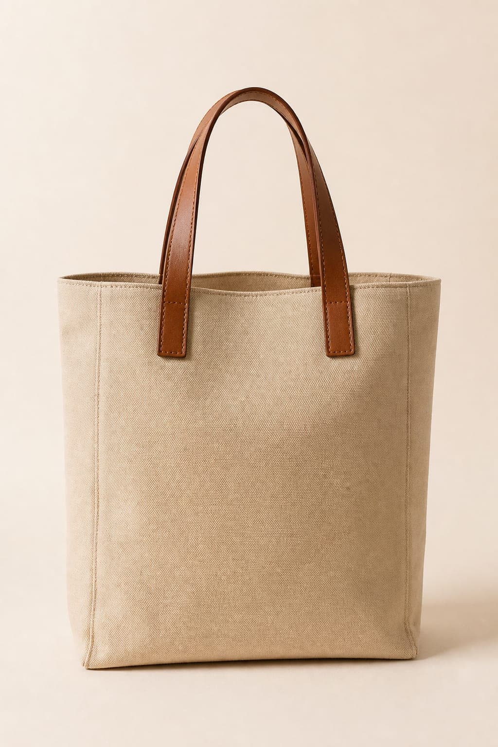Beige Canvas Tote